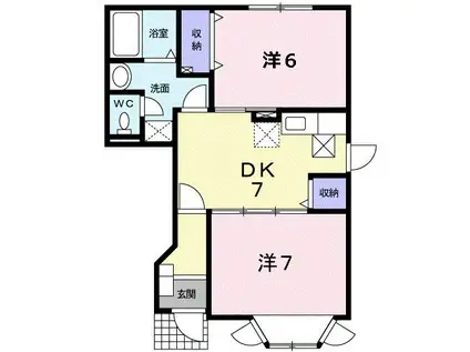 サンヒルズ大谷I(2DK/1階)の間取り写真