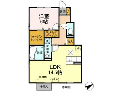 グランドソレイユ 1(1LDK/1階)の間取り写真