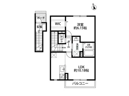 デュラ・カーサコンフォルタ―ブルII(1LDK/1階)の間取り写真