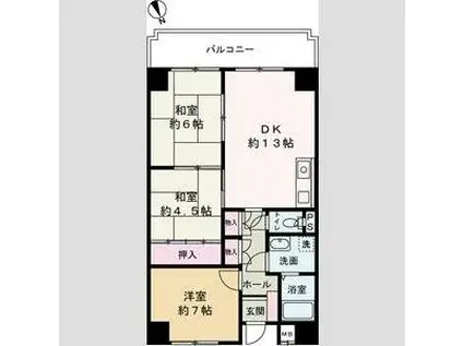 アルコ・ラ・カーサ佃町II(3LDK/4階)の間取り写真