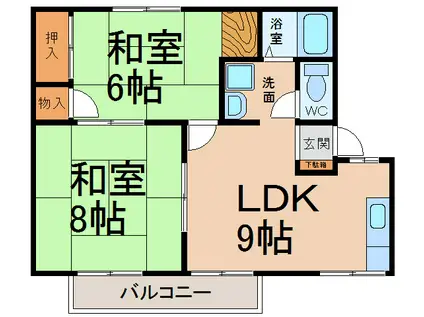 サンロード二重堀(2LDK/2階)の間取り写真