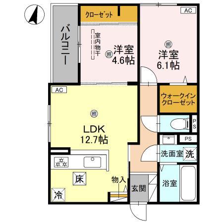 イルソラーレ須磨(2LDK/1階)の間取り写真