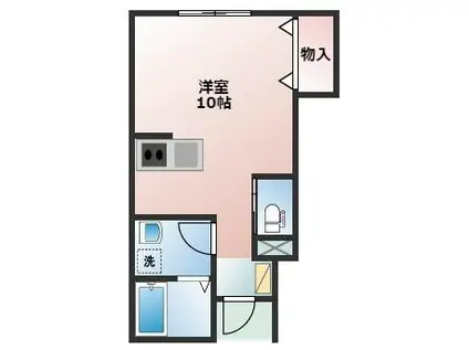 URBAN CUBIC 片山II A棟(ワンルーム/1階)の間取り写真