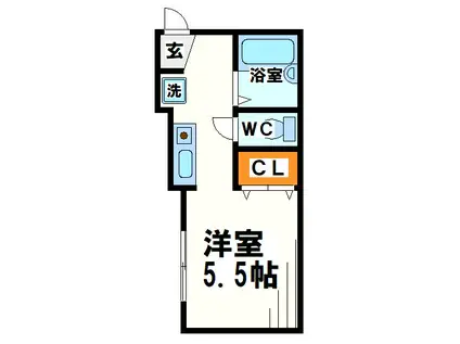 APEXSENGAWA(1K/1階)の間取り写真
