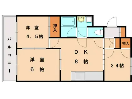 エメラルドマンション若宮(2SDK/2階)の間取り写真