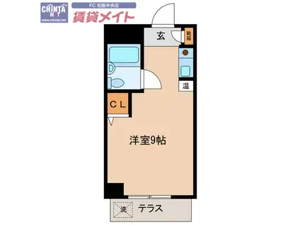 シティハウス松阪(ワンルーム/1階)の間取り写真