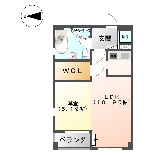 セントレイクセレブ大曽根(1LDK/9階)の間取り写真