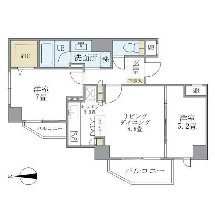 アパートメンツ東山 1階階 間取り