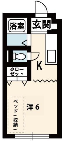 住吉レインボーハイツII(ワンルーム/1階)の間取り写真