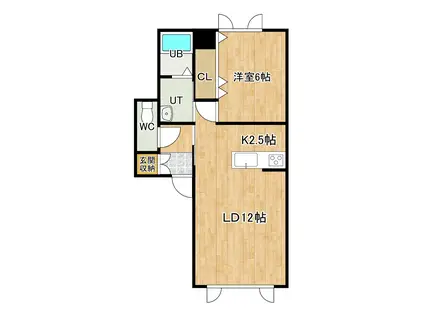 M・ルモンドII(1LDK/2階)の間取り写真