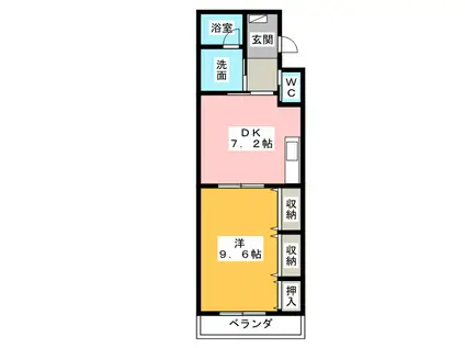 トゥーレジュールE(1DK/3階)の間取り写真