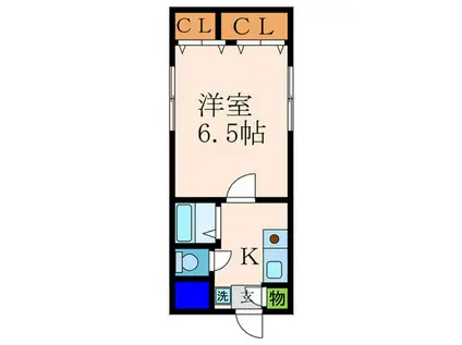 リバージュ北浜(1K/2階)の間取り写真