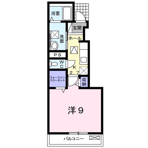 シャイン(1K/1階)の間取り写真