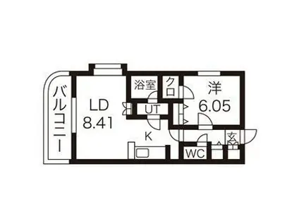 BRUN POMMIER(1LDK/3階)の間取り写真