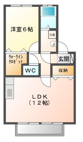 スターブルユウ(1LDK/2階)の間取り写真