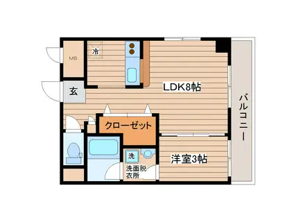 バリューIII(1LDK/6階)の間取り写真