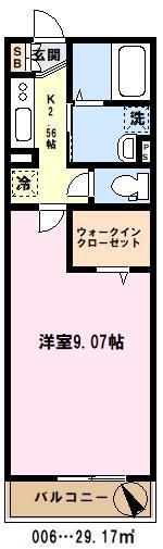 アクトルシェリア(1K/3階)の間取り写真