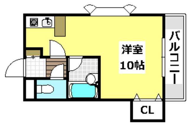 Jクレスト中穂積(ワンルーム/1階)の間取り写真