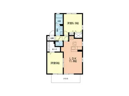 ファミールMーB(2LDK/1階)の間取り写真