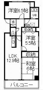 メセナ常磐(3LDK/2階)の間取り写真