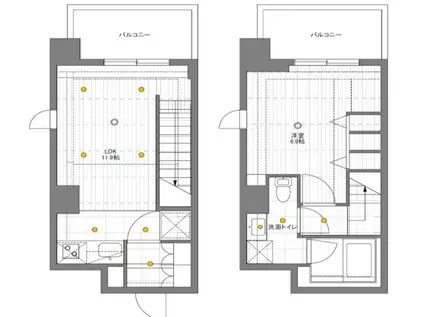 ドゥーエ月島(1LDK/12階)の間取り写真