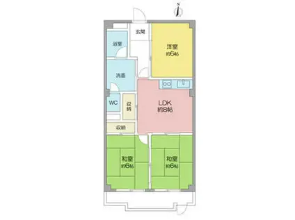 愛清ハイツ(3LDK/3階)の間取り写真