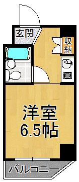 シェルプール弐番館(1K/1階)の間取り写真