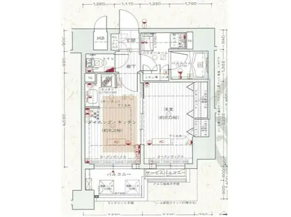 近鉄京都線 東寺駅 徒歩7分 11階建 築13年(1SLDK/10階)の間取り写真