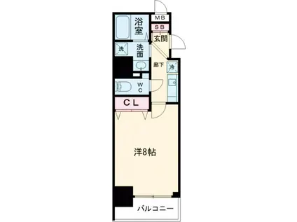 ララプレイス三宮ルミナージュ(1K/12階)の間取り写真