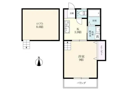 MJ FIVE(1K/2階)の間取り写真