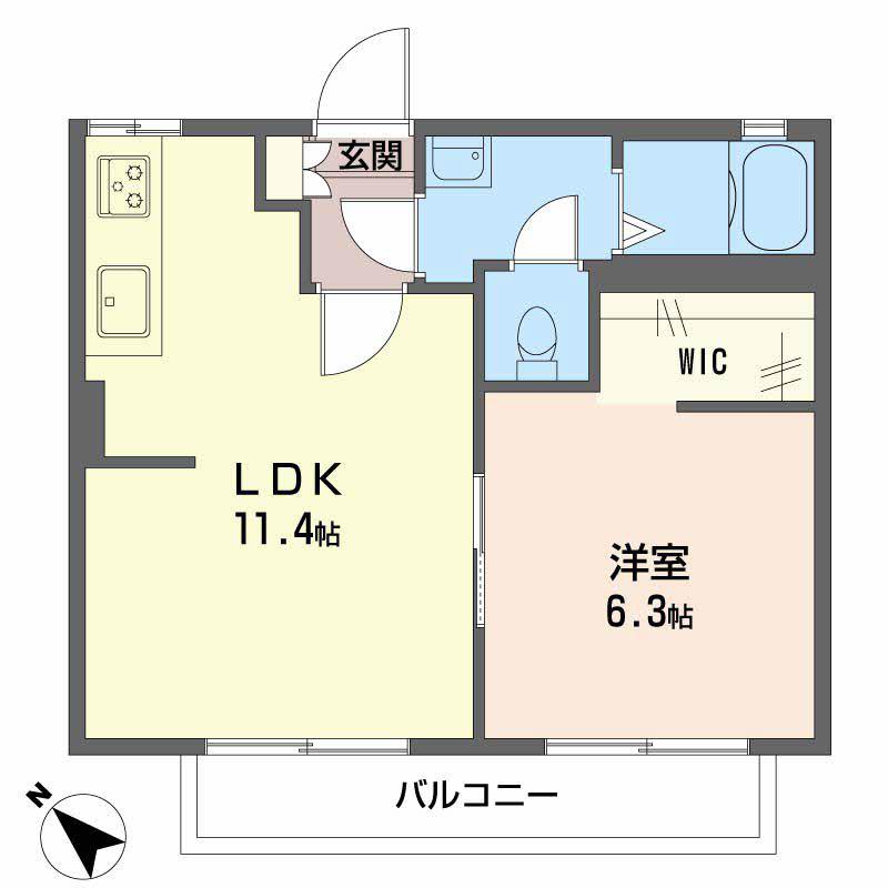 FRAGRANCEみゆき(1LDK/1階)の間取り写真