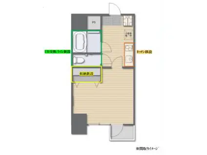 日神パレステージ西麻布(1K/6階)の間取り写真
