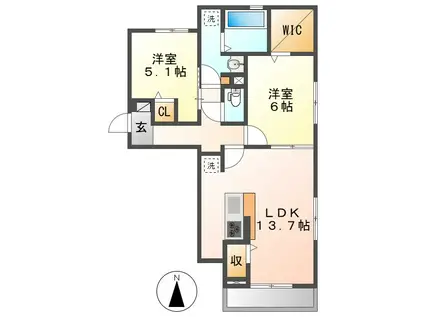 アン・ジュール中郷(2LDK/3階)の間取り写真