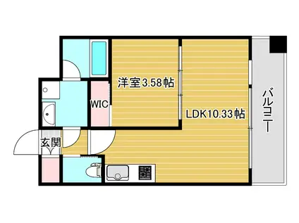 プレジオ弁天町EURO(1LDK/3階)の間取り写真