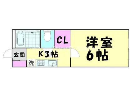 エクストリーム直川(1K/2階)の間取り写真