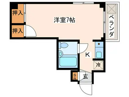 ファミーユテシロギ(1K/4階)の間取り写真