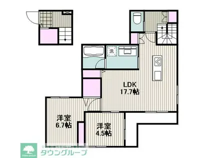 アトリオ綱島(2LDK/2階)の間取り写真