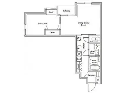 スペリオール白金台(1LDK/4階)の間取り写真