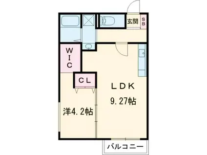 TRIOVE JR久留米駅前(1LDK/1階)の間取り写真