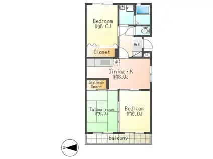 コーポ岡本(3DK/1階)の間取り写真