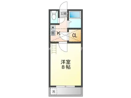 セザンヌ小鷹野Ⅱ(1K/2階)の間取り写真