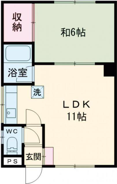 マンションあずま美原(1LDK/2階)の間取り写真