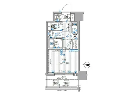 エスリード大阪梅田リュクス(1K/6階)の間取り写真