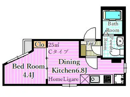 ホライゾン3(1DK/5階)の間取り写真