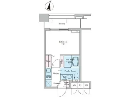 レジディア文京音羽II(1K/3階)の間取り写真