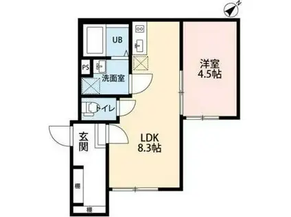 COPPER HOUSE(1LDK/1階)の間取り写真