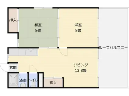 東部マンション(2LDK/2階)の間取り写真