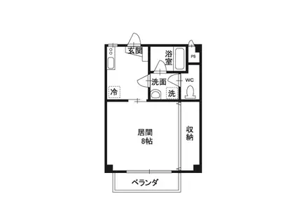 テラ・ガーデンコート(1K/1階)の間取り写真