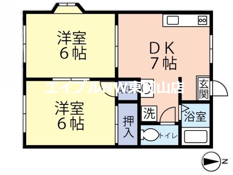 グリーンハウス(2DK/1階)の間取り写真