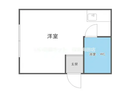 ハイツ石橋(ワンルーム/3階)の間取り写真